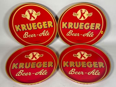 3 VINTAGE KRUEGER TRAYS, 12" DIAMETER X 1.25" TALL