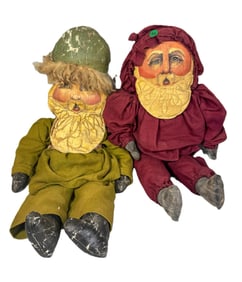 2 HANDMADE SANTA CLAUS DOLLS, 24" EACH