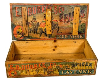 DURKEE SPICE BOX, 14.5" X 7" X 4"