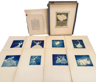 RARE HAROLD BYRNES AQUATINTS PRINT FOLIO #23/30 "THE SPIRIT OF THE BALLET". 16.75" X 13.25" BOX,