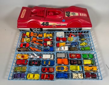 48 MISC CORGIE TOOTSIE AND OTHER CARS IN MATCHBOX CASE
