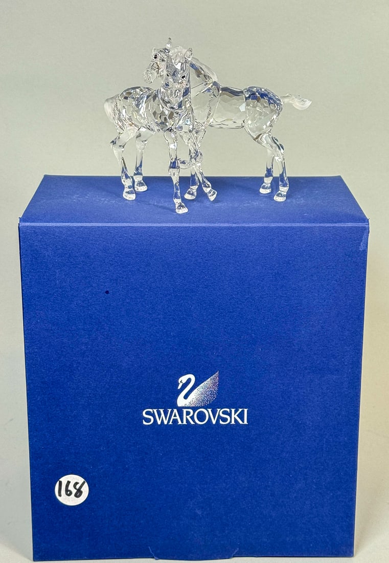 SWAROVSKI CRYSTAL "STALLIONS" MIB, A7612NR000003. 5" X 4": SWAROVSKI CRYSTAL "STALLIONS" MIB, A7612NR000003. 5" X 4"