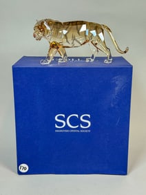 SWAROVSKI CRYSTAL "TIGER" MIB, A9100NR000015. 7" X 4"