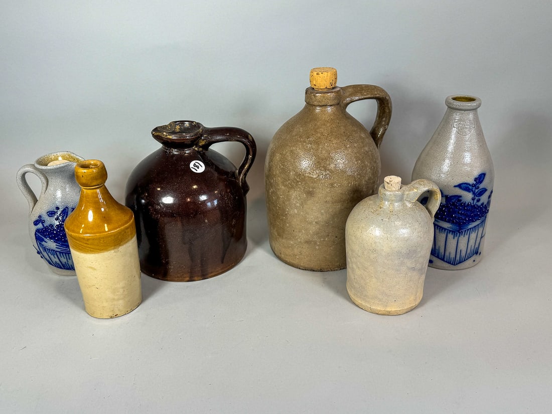 6 PIECES STONEWARE, 10.5" X 6" AND SMALLER: 6 PIECES STONEWARE, 10.5" X 6" AND SMALLER