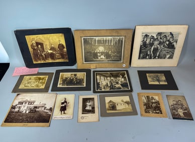 LARGE LOT OF CARDED PHOTOGRAPHS, 17" X 11" AND SMALLER