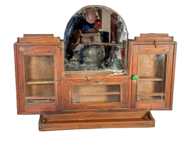 ART DECO STYLE TEAK CABINET  27"X 15.5X7