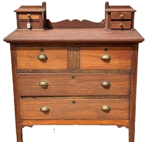 TEAK CHEST W/ 4 HANDKERCHIEF DRAWERS 41 X 20 X 43