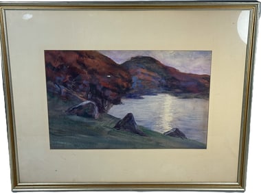 FRAMED PASTEL PAINTING ON PAPER 25X32, 13X22 SIGHT