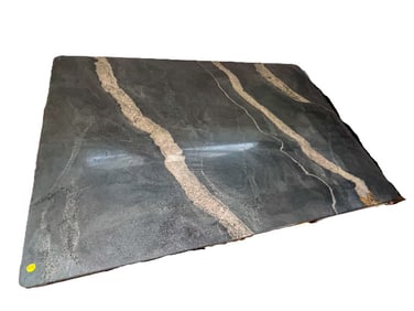 A VINTAGE 1920S ORIGINAL SODA FOUNTAIN SHOP DECO W/ AN ASHIFIELD STONE COMPANY TOP, 60" x 42" x 29.5