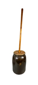 STONEWARE BUTTER CHURN, 10" X 13"