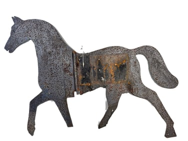 19TH CENTURY SHEET METAL HORSE WEATHER VANE, 40" X 28"