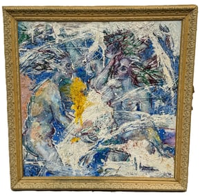 VICTOR FRELOV OIL PAINTING, RUSSIAN, 1954. 46" X 46"