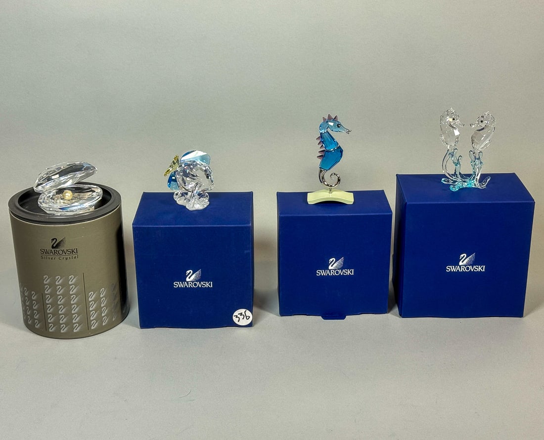 4 SEA RELATED SWAROVSKI CRYSTAL FIGURES W/ BOXES, 4" AND SMALLER (1 of 9)