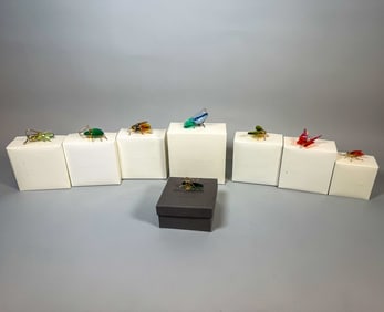 8 SWAROVSKI CRYSTAL FIGURES W/ BOXES, 2.5" X 2"