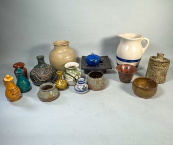 MCM POTTERY LOT, 9" X 8"