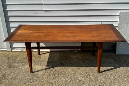 LARGE DANISH MODERN TEAK COFFEE TABLE, 60.5" X 20.5" X 25"