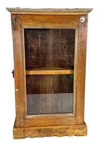 HARDWOOD WALL CABINET, 13.5" X 7" X 20"