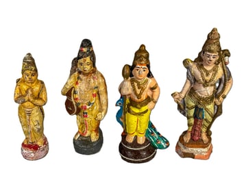 2 ANTIQUE INDIAN DIVINITY FIGURES, 9" AND SMALLER