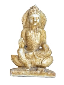 CARVED MARBLE DIVINITY FIGURE, 5" X 2" X 8"