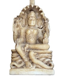 CARVED MARBLE SHIVA STATUE, 4" X 2" X 7.5"