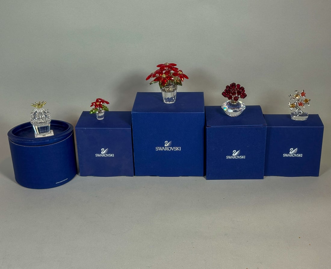 5 SWAROVSKI CRYSTAL FLOWER BASKETS, 3.5" AND SMALLER (1 of 9)
