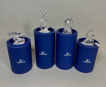 4 SWAROVSKI CRYSTAL ANIMALS, 3.25" AND SMALLER
