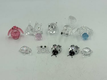 8 SWAROVSKI CRYSTAL ANIMALS, 3.5" AND SMALLER