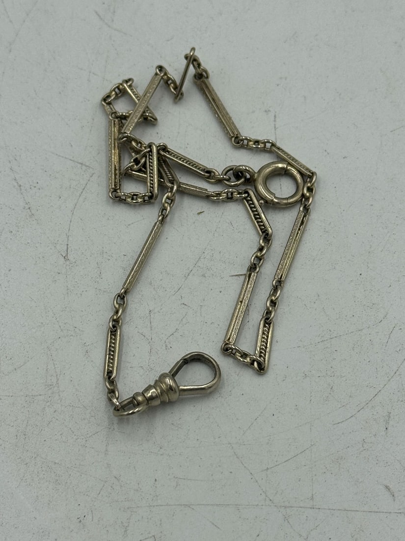 14K WHITE GOLD WATCH CHAIN, 9.5 GRAMS (1 of 2)