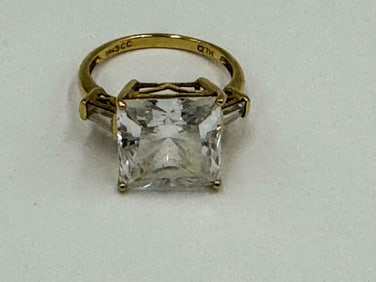 14K GOLD RING W/ CZ?, 6.15 GRAMS
