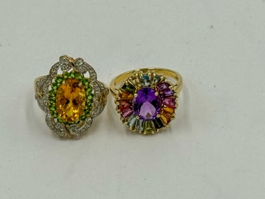 2 10K GOLD RINGS, 9.17 GRAMS