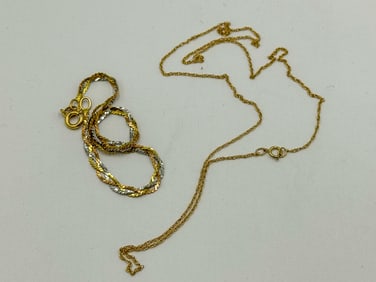 A 14K GOLD NECKLACE AND BRACELET, 3.67 GRAMS