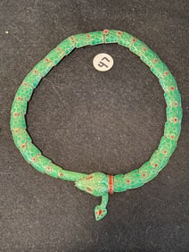 MARGOT DE TAXCO CHAMPLEVE SILVER SERPENT NECKLACE