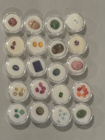 20 CONTAINERS OF VARIOUS GEMSTONES