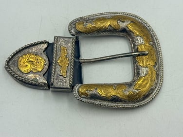 LARGE ALPACA SILVER BELT BUCKLE