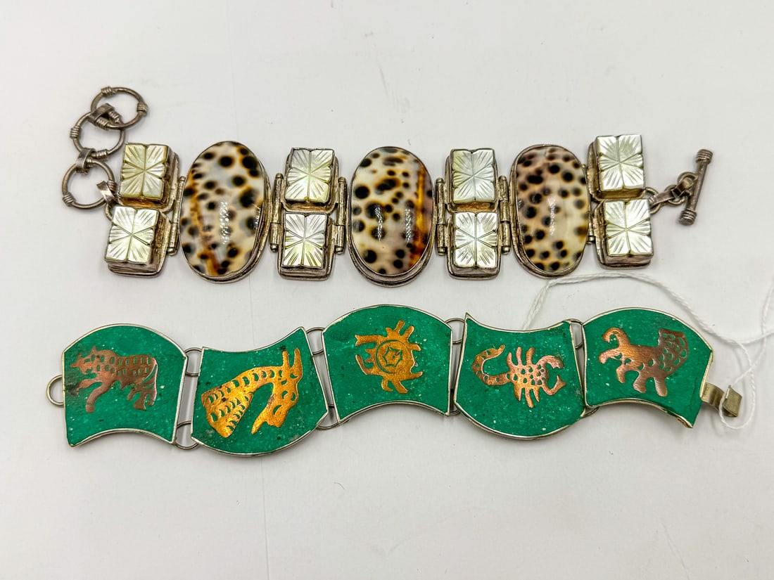 2 VINTAGE SILVER BRACELETS, 1 MEXICAN, 1 MARKED 925 (1 of 4)