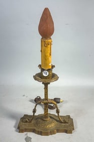 LATE VICTORIAN ARTS AND CRAFTS STYLE CANDLE LANTERN, 9" X 4.5" X 16"