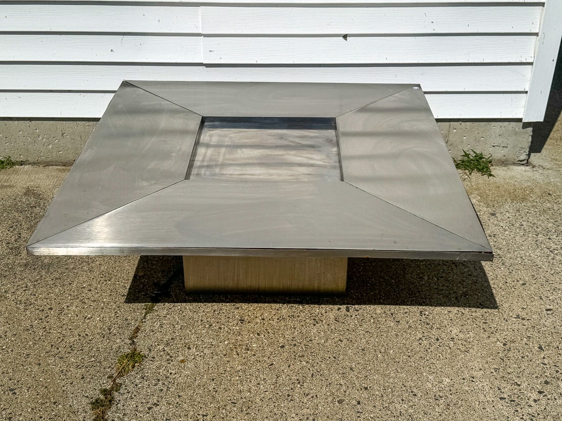 STAINLESS STEEL COFFEE TABLE, 40" X 40" X 14" (1 of 6)