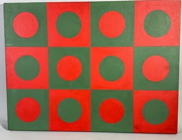 OP ART BY D. BRORE, 20" X 20"