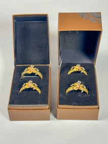 4 JAY STRONGWATER NAPKIN RINGS IN ORIGINAL BOX