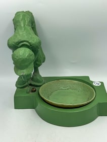 A 1920S FRANK ART ART DECO GOLFER ENAMELED BRONZE