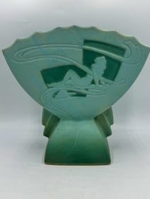 ROSEVILLE SILHOUETTE FAN FORM VASE 783-7, 8" X 4" X 7.5"