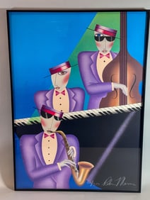 ROBIN MORRIS SIGNED PRINT "THE JAZZ TRIO", 21" X 29.5"