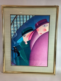 ROBIN MORRIS SIGNED PRINT "WAITING FOR BOYS", 27.5" X 35" FRAMED AND 18.5" X 26" SIGHT