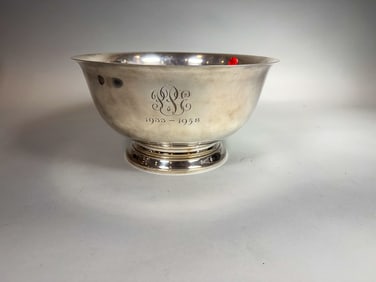 LARGE GORHAM STERLING SILVER PAUL REVERE BOWL, 50.6 OZT