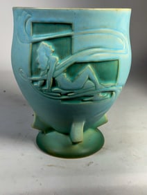 ROSEVILLE SILHOUETTE VASE #763-8, 8.5" X 7"