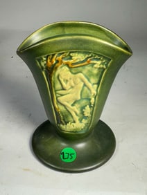 VINTAGE ROSEVILLE SILHOUETTE VASE, 6.25" X 5"