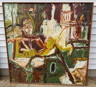 WILLIAM THAYER PAINTING, 48" X 48"