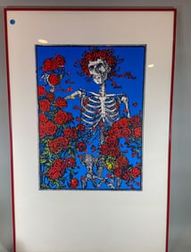 SULLIVAN PRINT OF SKELETONS AND ROSES GRATEFUL DEAD
