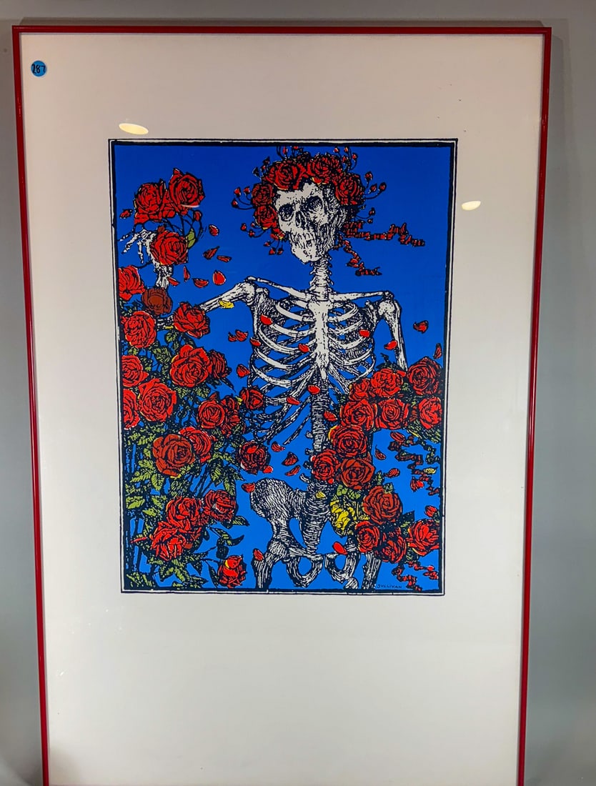 SULLIVAN PRINT OF SKELETONS AND ROSES GRATEFUL DEAD (1 of 7)