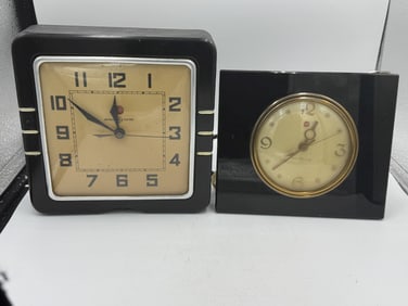 2 GENERAL ELECTRIC ART DECO CLOCKS